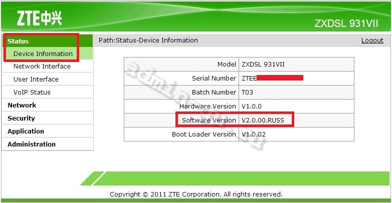 01-ZTE-ZXDSL-931VII-status