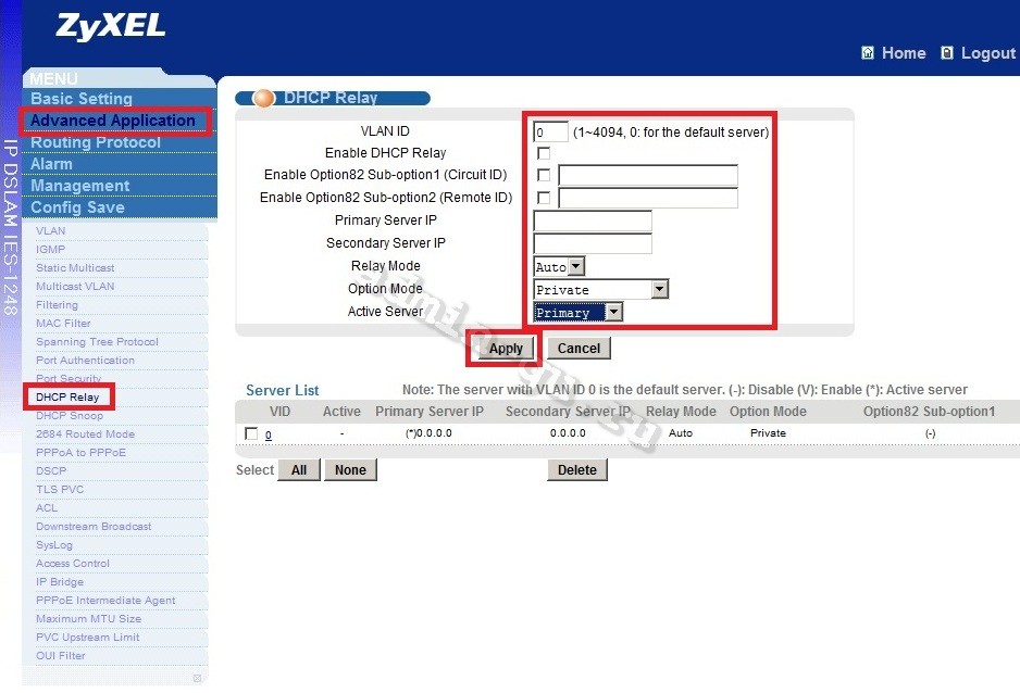 ies1248-dhcp-relay-option82